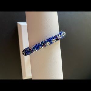 Hand beaded glass bracelet